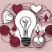 A group of objects representing different virtues
