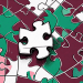 A broken puzzle being pieced back together