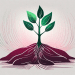 A young sapling growing in a nurturing environment