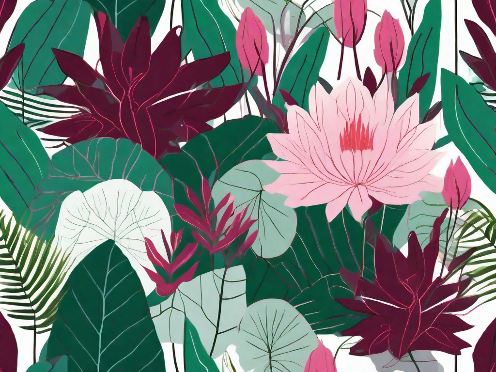 A serene botanical garden scene