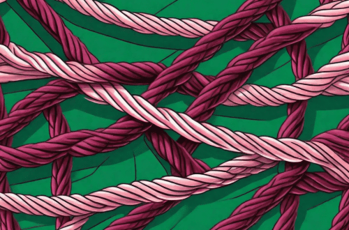 A group of tangled and knotted ropes