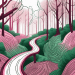 A winding path through a lush forest