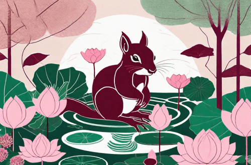 A serene garden scene with various objects and elements that symbolize mindfulness