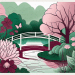 A serene garden with various elements that represent mindfulness